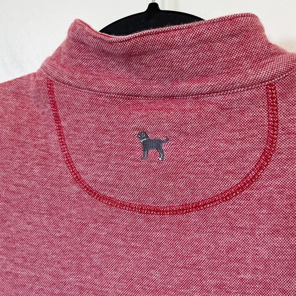 The Black Dog Martha's Vineyard Striped 1/4 Zip Pullover Mens Large Red White - Picture 8 of 11